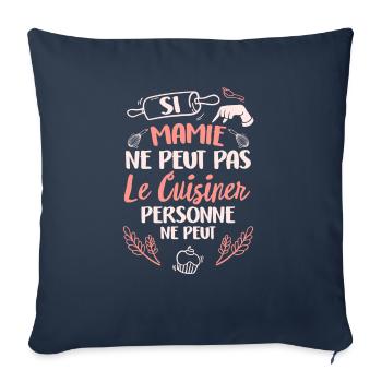 Tee shirt mamie fete grand mere idee cadeau femme - Throw Pillow Cover 17.5” x 17.5” - navy - Front