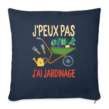Jardinier jardinage tee shirt femme jardin humour - Throw Pillow Cover 17.5” x 17.5” - navy - Front
