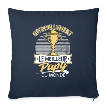 Papy t shirt cadeau anniversaire grand pere homme - Throw Pillow Cover 17.5” x 17.5” - navy - Front