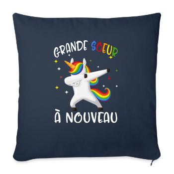 Chemise de grande soeur encore, nouveau cadeau de - Throw Pillow Cover 17.5” x 17.5” - navy - Front
