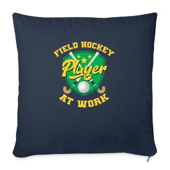 Field Hockey - Throw Pillow Cover 17.5” x 17.5” - navy - Front