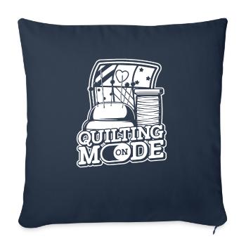 Quilting Quilt Handcraft Quilter - Throw Pillow Cover 17.5” x 17.5” - navy - Front