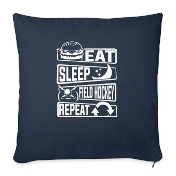 Field Hockey - Throw Pillow Cover 17.5” x 17.5” - navy - Front