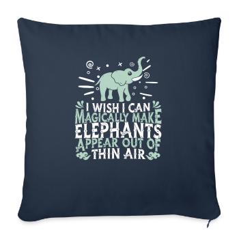 Elephant - Throw Pillow Cover 17.5” x 17.5” - navy - Front