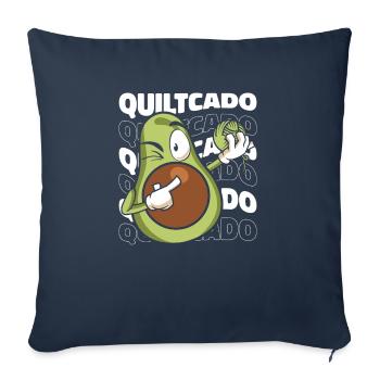 Quilting Quilt Handcraft Quilter - Throw Pillow Cover 17.5” x 17.5” - navy - Front