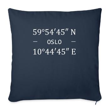 City Coordinates Oslo - Throw Pillow Cover 17.5” x 17.5” - navy - Front