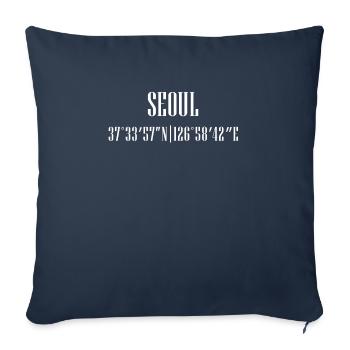 City Coordinates Seoul - Throw Pillow Cover 17.5” x 17.5” - navy - Front