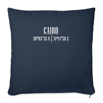 City Coordinates Cairo - Throw Pillow Cover 17.5” x 17.5” - navy - Front