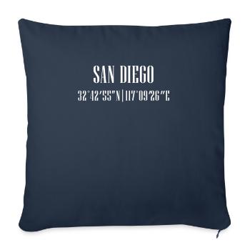 City Coordinates San Diego - Throw Pillow Cover 17.5” x 17.5” - navy - Front
