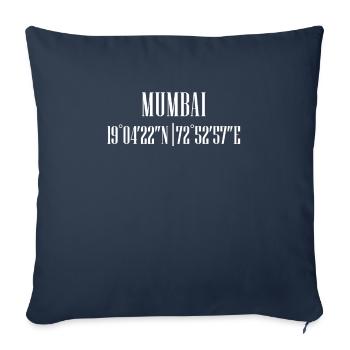 City Coordinates Mumbai - Throw Pillow Cover 17.5” x 17.5” - navy - Front