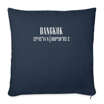 City Coordinates Bangkok - Throw Pillow Cover 17.5” x 17.5” - navy - Front