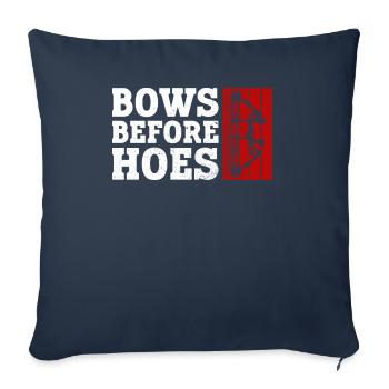 Bows Before Hoes Archery Bow Archer - Throw Pillow Cover 17.5” x 17.5” - navy - Front