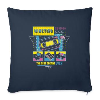 Nineties Devices The Best Decade Ever - Throw Pillow Cover 17.5” x 17.5” - navy - Front