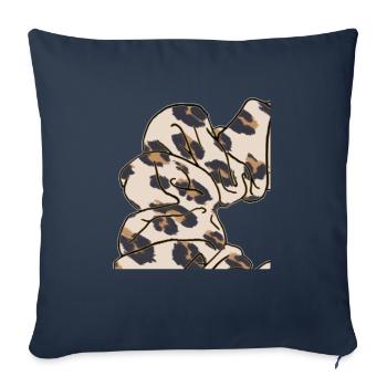 cheetah print scrunchie - Throw Pillow Cover 17.5” x 17.5” - navy - Front