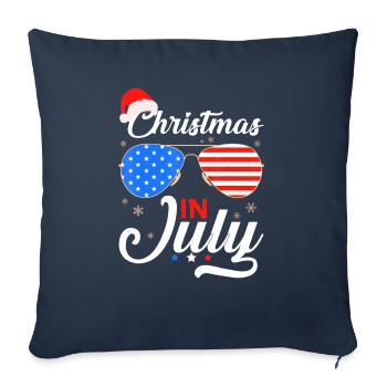 Celebrate 4th of July Christmas In July Summer - Throw Pillow Cover 17.5” x 17.5” - navy - Front
