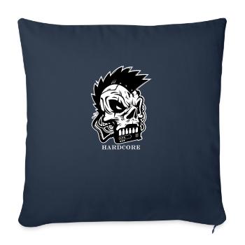 hard core - Throw Pillow Cover 17.5” x 17.5” - navy - Front