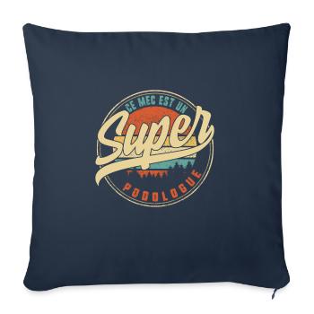 Ce Mec Est Un Super Podologue Humour T Shirt copy - Throw Pillow Cover 17.5” x 17.5” - navy - Front