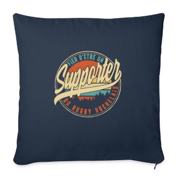 Fier D'être Un Supporter Du Rugby Rochelais - Throw Pillow Cover 17.5” x 17.5” - navy - Front