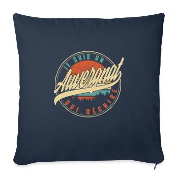 Je Suis Un Auvergnat Qui Déchire Humour T Shirt - Throw Pillow Cover 17.5” x 17.5” - navy - Front