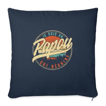 Je Suis Un Papou Qui Déchire Humour T Shirt copy - Throw Pillow Cover 17.5” x 17.5” - navy - Front