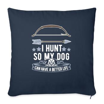 Bow Hunting Dog - Throw Pillow Cover 17.5” x 17.5” - navy - Front
