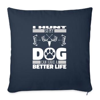 Bow Hunting Dog - Throw Pillow Cover 17.5” x 17.5” - navy - Front