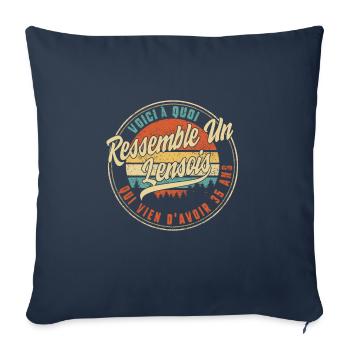 Voici À Quoi Ressemble Un Lensois Qui Vien - Throw Pillow Cover 17.5” x 17.5” - navy - Front