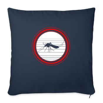 Mosquito Shirt, Mosquito Tee, Mosquito Lover Gift - Throw Pillow Cover 17.5” x 17.5” - navy - Front