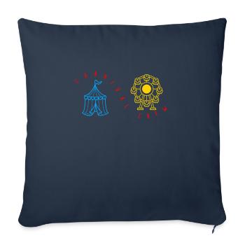 Carnival Shirt, Carnival Crew Ferris Wheel Design - Throw Pillow Cover 17.5” x 17.5” - navy - Front