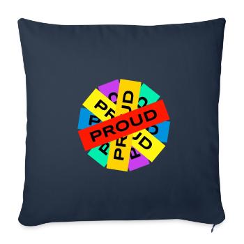 Proud - Throw Pillow Cover 17.5” x 17.5” - navy - Front
