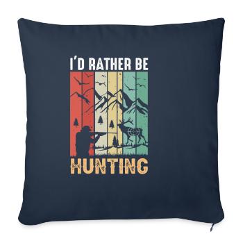 Hunting - Throw Pillow Cover 17.5” x 17.5” - navy - Front