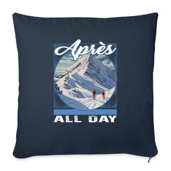Apres All Day Atmospheric Alpine Depth Descent - Throw Pillow Cover 17.5” x 17.5” - navy - Front