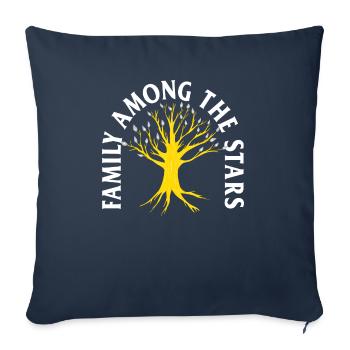 Family Shirt, Family Among The Stars Tee, Gift - Throw Pillow Cover 17.5” x 17.5” - navy - Front
