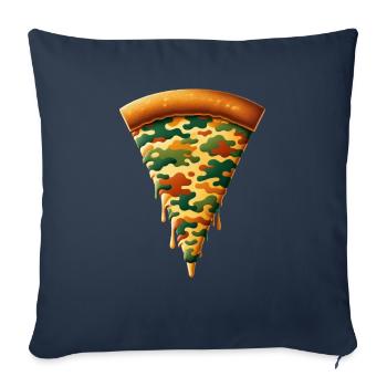 Pizza Camo Military Child Month Tribute - Throw Pillow Cover 17.5” x 17.5” - navy - Front