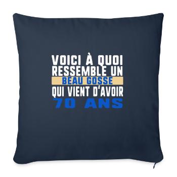 Voici À Quoi Ressemble Un Beau Gosse Qui Vient - Throw Pillow Cover 17.5” x 17.5” - navy - Front