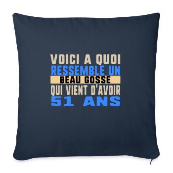 Voici A Quoi Ressemble Un Beau Gosse Qui Vient - Throw Pillow Cover 17.5” x 17.5” - navy - Front