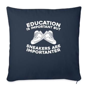 Sneaker Head - Throw Pillow Cover 17.5” x 17.5” - navy - Front