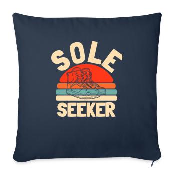 Sneaker Head - Throw Pillow Cover 17.5” x 17.5” - navy - Front