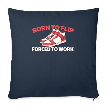 Sneaker Head - Throw Pillow Cover 17.5” x 17.5” - navy - Front