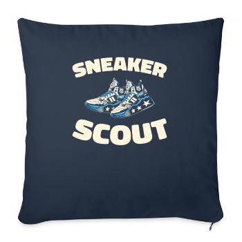 Sneaker Head - Throw Pillow Cover 17.5” x 17.5” - navy - Front