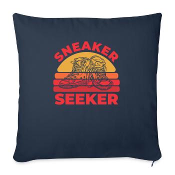 Sneaker Head - Throw Pillow Cover 17.5” x 17.5” - navy - Front