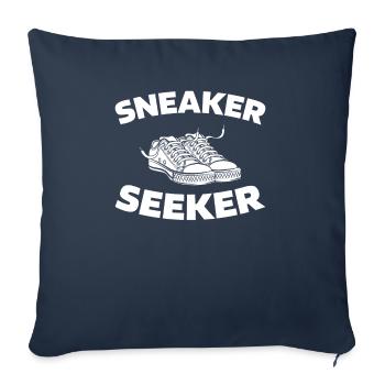 Sneaker Head - Throw Pillow Cover 17.5” x 17.5” - navy - Front