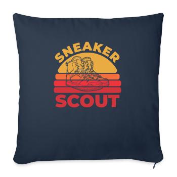 Sneaker Head - Throw Pillow Cover 17.5” x 17.5” - navy - Front