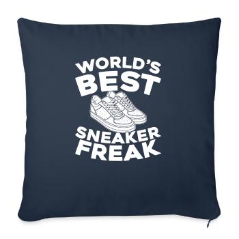 Sneaker Head Worlds Best Sneaker Head - Throw Pillow Cover 17.5” x 17.5” - navy - Front