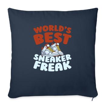Sneaker Head Worlds Best Sneaker Head - Throw Pillow Cover 17.5” x 17.5” - navy - Front