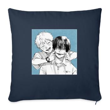 hikaru and yoshiki Long T Shirt - Throw Pillow Cover 17.5” x 17.5” - navy - Front
