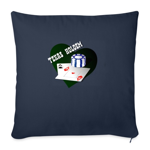 Texas Holdem Chipstack and Aces - Throw Pillow Cover 17.5” x 17.5”