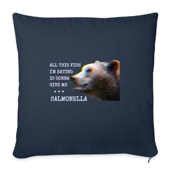 Bear Salmonella Joke - Throw Pillow Cover 17.5” x 17.5” - navy - Front