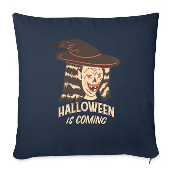 Halloween Witch Creature A Witch And The Quote - Throw Pillow Cover 17.5” x 17.5” - navy - Front