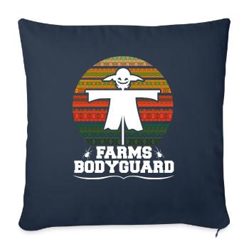 Farm s Bodyguard Farmer Scarecrow Gift Design Idea - Throw Pillow Cover 17.5” x 17.5” - navy - Front